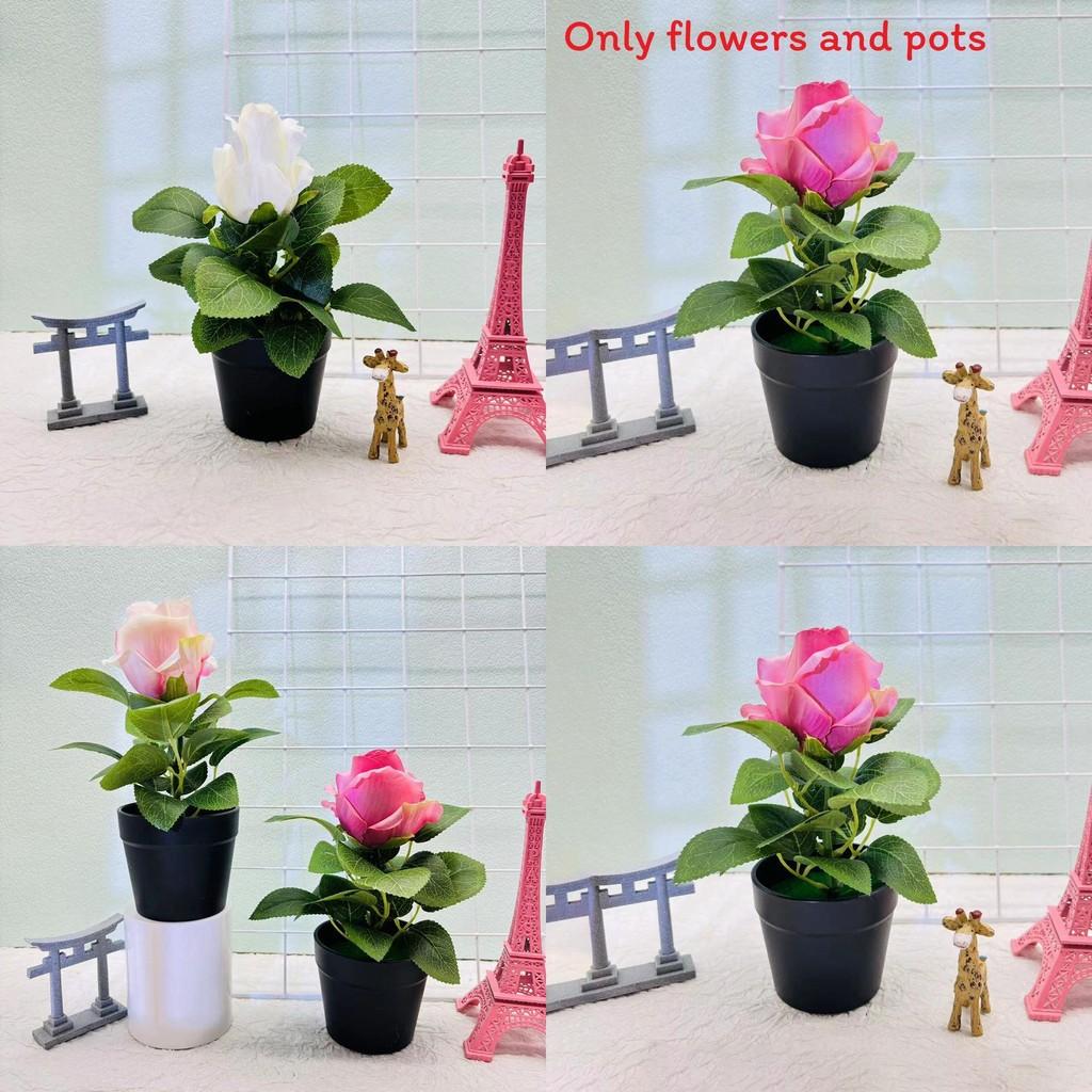 Rosa Rugosa Schreibtischpflanze Künstlich Mit Seide Und Kunststoff Für Wohnzimmer- Und Bürodekoration