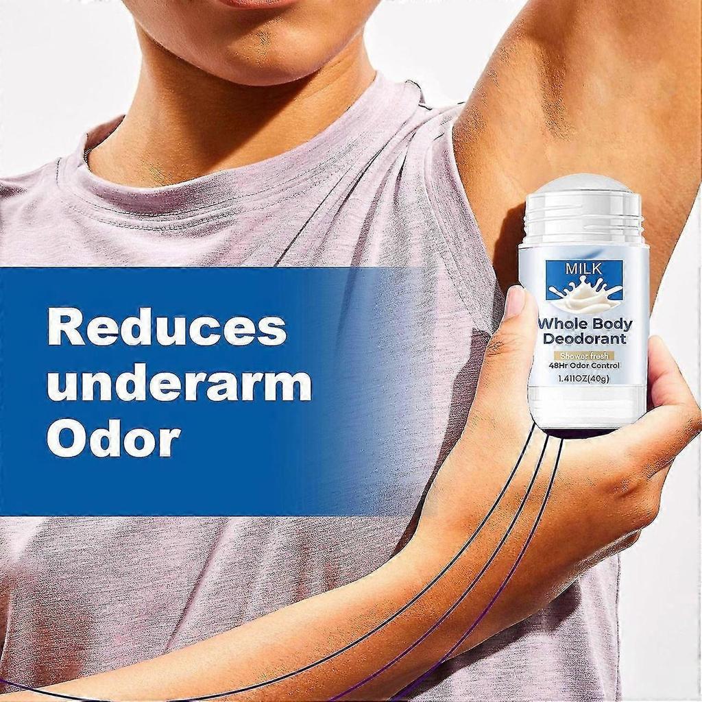 Milk Whole Body Deodorant, Aluminum-Free Deodorant for Men & Women, Refreshing, 48Hr Long Lasting Odor Control, Reduce Underarm Odor less