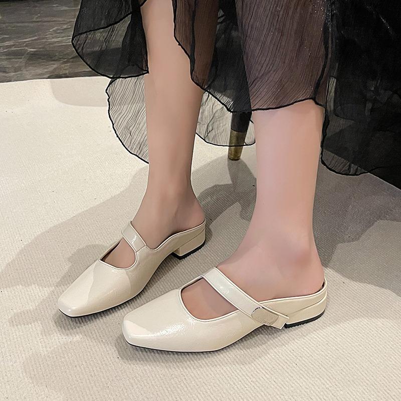 Mode 2025 Neue Weiches Leder Silberne Schnalle Riemen Freizeitschuhe Mode Ballerinas Elegant Glitzer Metallic Pantoletten Schuhe Geschlossene Zehen Hausschuhe