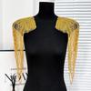 1PC Fringed Sequined Beaded Uniform Epaulets Unisex Removable Party Costume Epaulettes DIY Shoulder Wrap