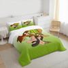 3 Piece Bedding Set Pettson Findus Old Man Beard Hat Cat In Hat Green Striped Sweater Swedish Comic Illustration Print for Adult Room Decor