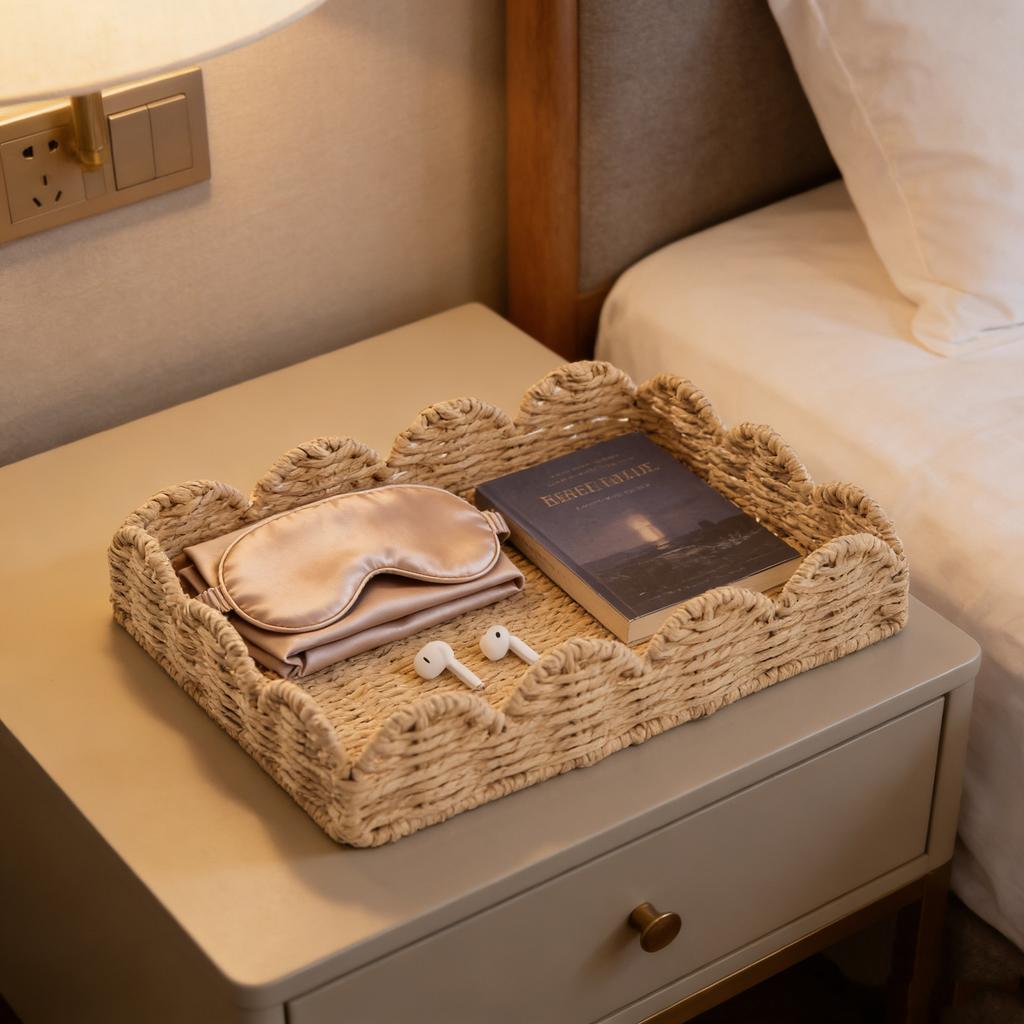 Handmade Woven Paper Rope Storage Tray, Home Desktop Decoration, Sundry Basket, Storage Box