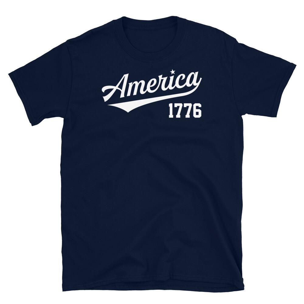 

America 1776 Baseball Jersey Fourth of July USA Short-Sleeve Unisex T-Shirt M