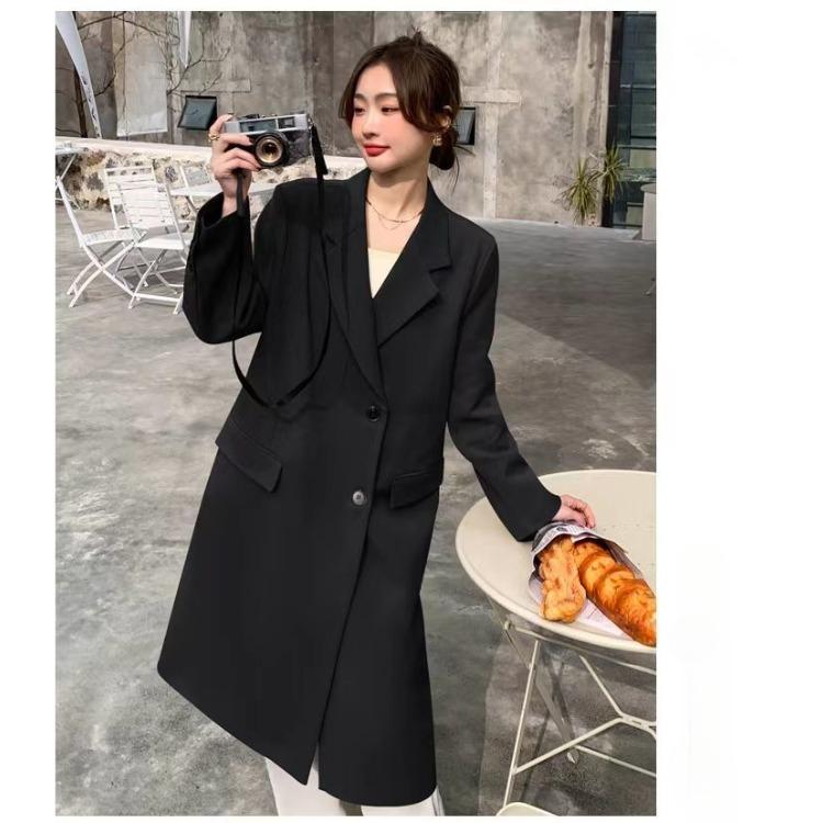 Korean Style And Loose Casual Long Suit Coat With Kneelength Windbreaker For Autumn And Spring