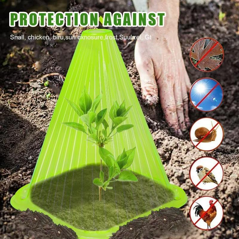 30/10x Garden Cloches Reusable Bell Plant Protectors Clear Garden Plant Cover Protector From Frost Animals Snails Birds Chickens