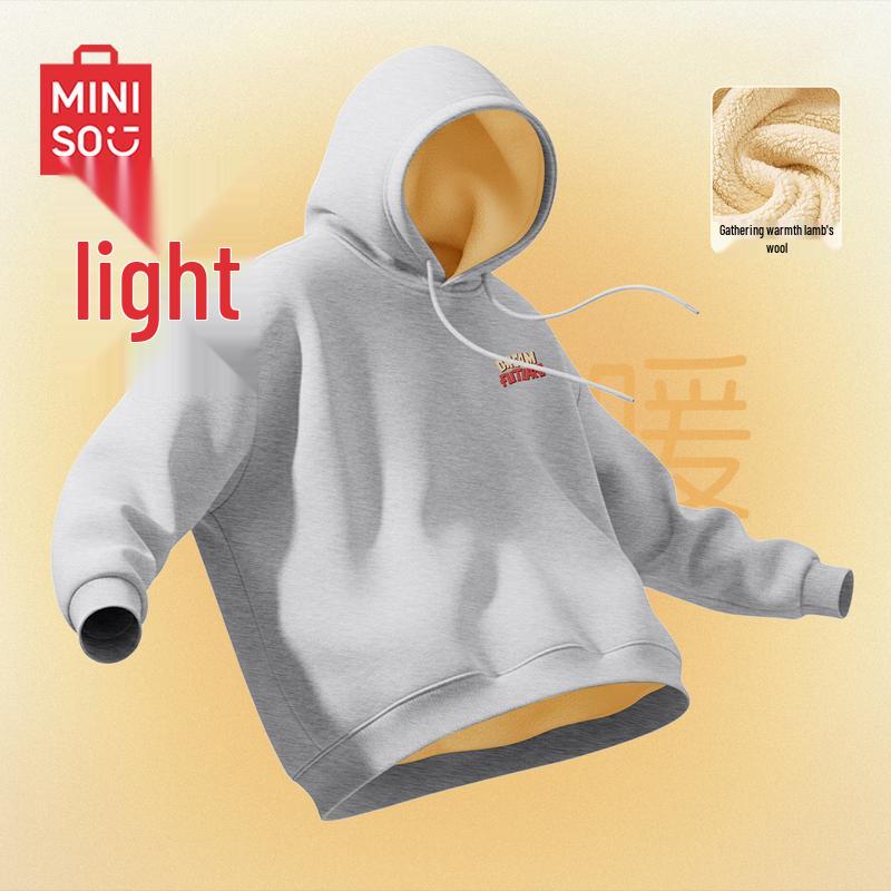 MINISO Men's Plush-Lined Hooded Sweatshirt
