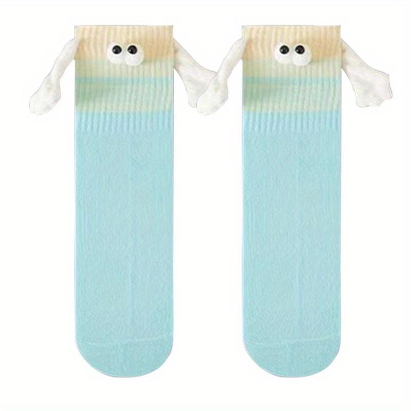 1/3Pairs Colors Magnetic Holding Hand Socks Dopamine Designer Socks Funny Couple Socks Birthday Gift for Women Men Bestie Lovers