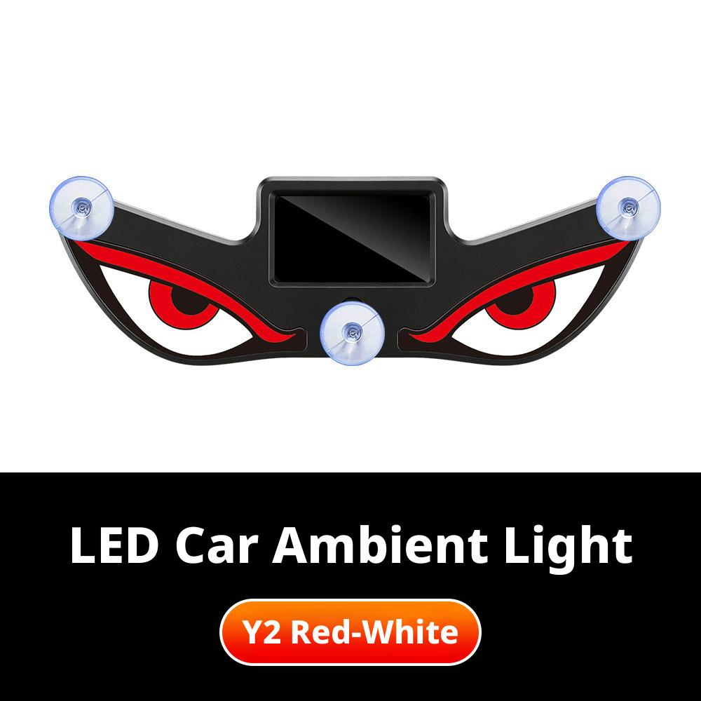 SEAMETAL Car Dynamic Expression Light Neon LED Solar Type-C Rechargeable Wireless Devil s Eyes Light Smart Sensor Universal Fit