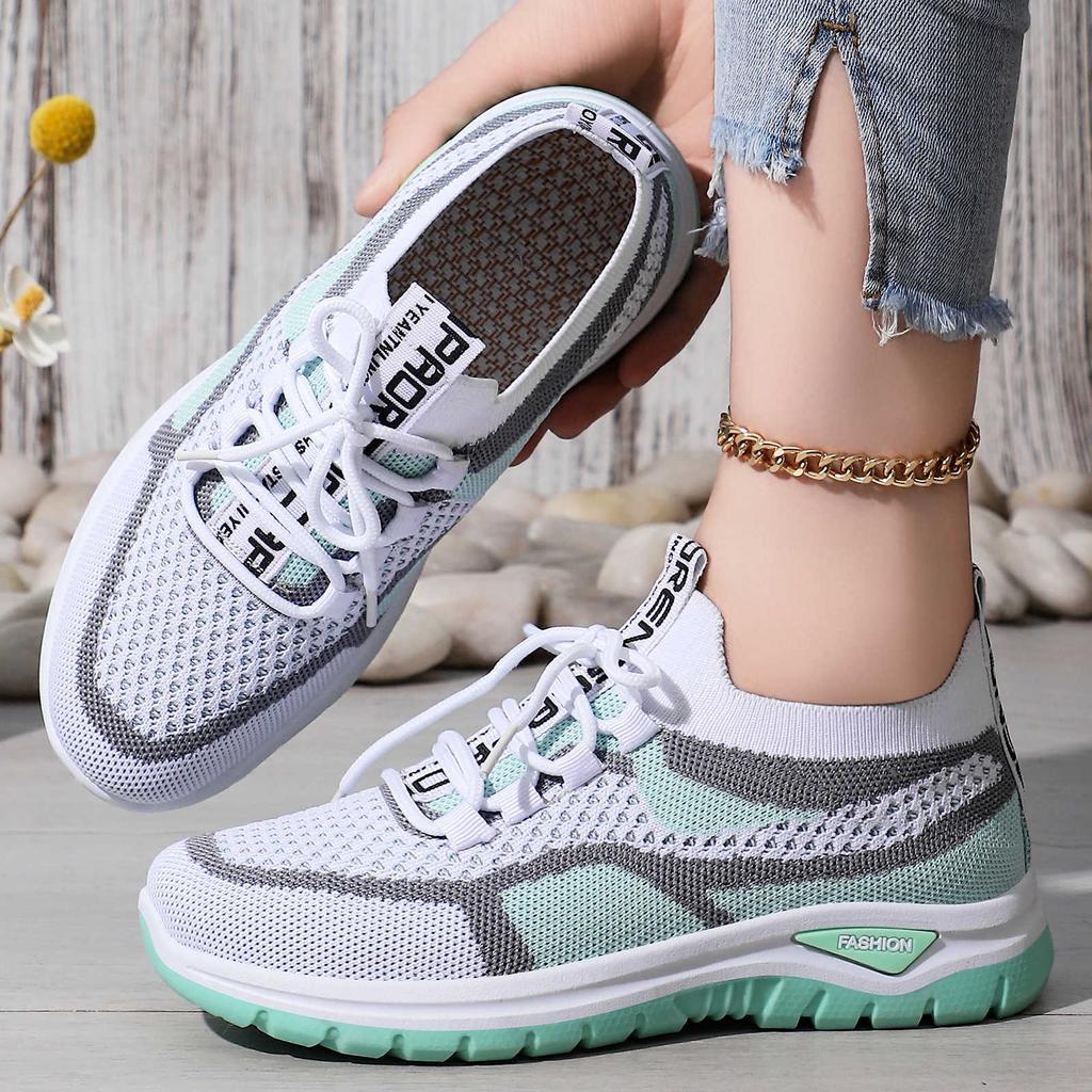 Shoes Women's shoes Large size sneakers Flying woven single shoes Breathable casual shoes Comfortable shoes Children's lace-up running shoes