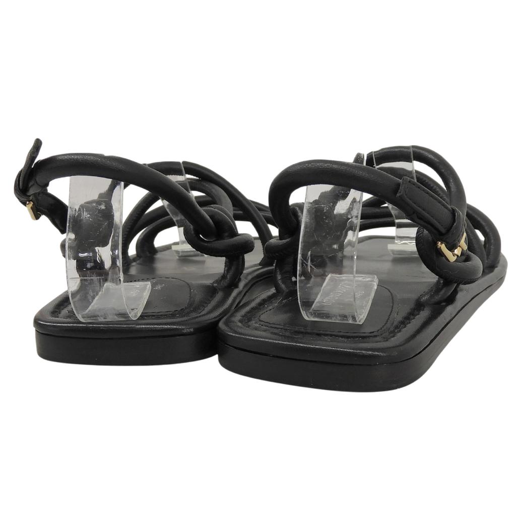 Great LOUIS VUITTON Sandals Black Leather Women 36.5 Used
