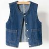 Jeansweste Damen Frühling Herbst Slim Jeans Weste Jacken Damen Casual Ärmellose Westen Cowboy Mantel Tops