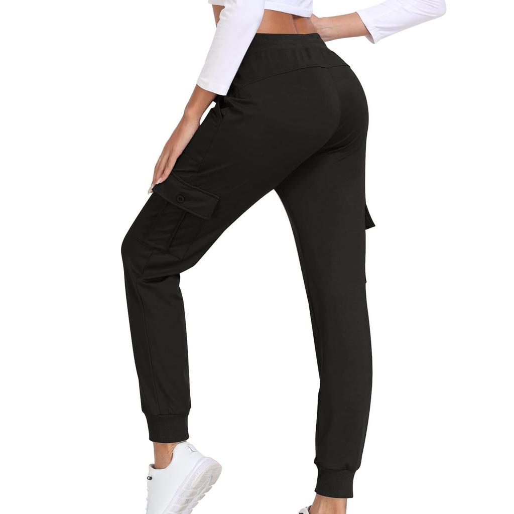 Women's Color Baggy Slimming Running Fitness Pants Pocket Girdle Foot Cargo Pants Long Pants