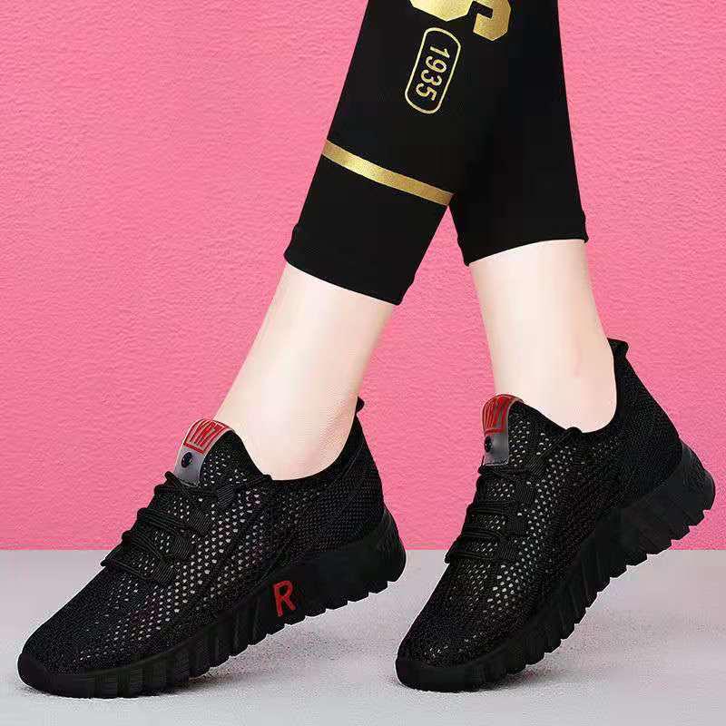 Women's Versatile Summer Mesh Sneakers - Breathable Casual White Shoes