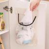 Wall‑Mount Mesh Storage Bag Adhesive Shopping Bag Dispenser Kitchen Cabinet Garbage Bag Organizer Sundries Net Pouch