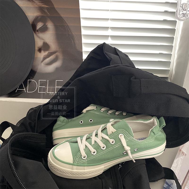 Student one-pedal lazy shoes versatile board shoes retro canvas shoes 116