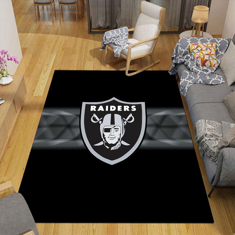 Las Vegas Raiders2 Flannel Pattern Square Carpet,Area Rug,Carpet Rug for Living Room Bedroom Sofa Playroom Decor,Non-slip Floor Mat