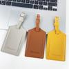 Square Buckle Leather Luggage Tag Anti-Loss Card pu Leather Luggage Pass Boarding Pass