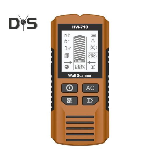 

Ручной металлоискатель с ЖК-дисплеем, высокоточный многофункциональный портативный сканер проводов и труб с питанием от батареи жёлтый