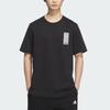Adidas Casual Round Neck Short Sleeve T-Shirt Unisex Tops Black JI9081