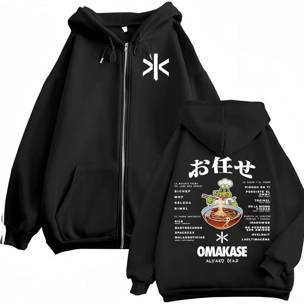 Alvaro Diaz Album Omakase Logo Zipper Hoodies Men Women Harajuku Cartoon Jacket Sweatshirt Hoodie