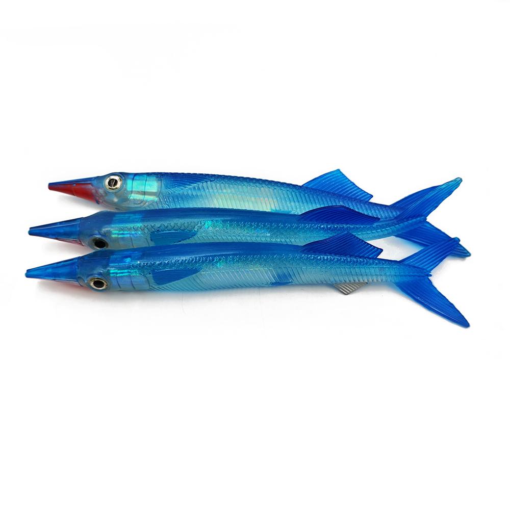 Ready Stock Weiyu High Quality 25cm 3D Lifelike Eyes Garfish Lure Worm Bait Swim Bait Fishing Soft Body Fishing Lure