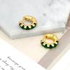 Fashion High-End Zircon Earrings Retro Emerald Crystal Earrings Women'S Light Luxury Retro Earrings Spot