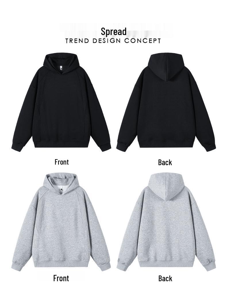 Men's Non-Slip Color Block Cotton Hoodie with Drawstring