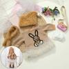 Wiedergeborene Puppenkleidung für 55cm Puppe Plüschkleid und Hosen-Set Kleidung Zubehör Für 21,65 Zoll Baby Puppe Spielzeug Kleidung Zubehör