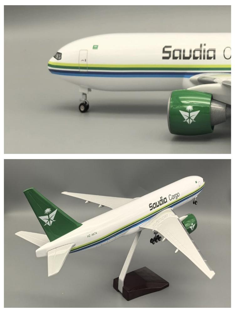 B777 Aircraft Model 47cm Airplane 777 Saudi Cargo Airways Airlines Model W Wheels Plane Collection Display Decoration Airplane