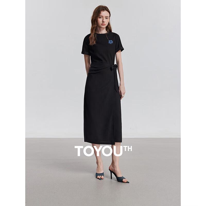 

Chuyu Women s Cross-Strap Pique T-Shirt Dress L