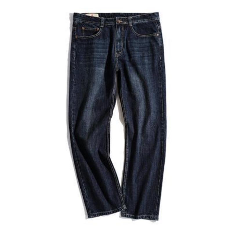 Men's Straight Loose Jeans Soft Fashion Casual Pants Male Elastic Waist Trousers
