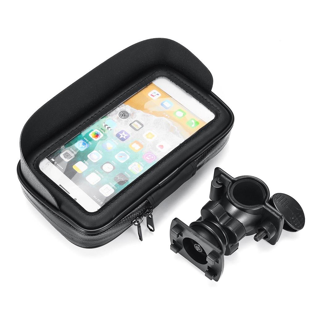 6.3" Waterproof Bike Bicycle Mobile Phone Holder Stand Motorcycle Handlebar Rearview Mount Bag Case For Phone