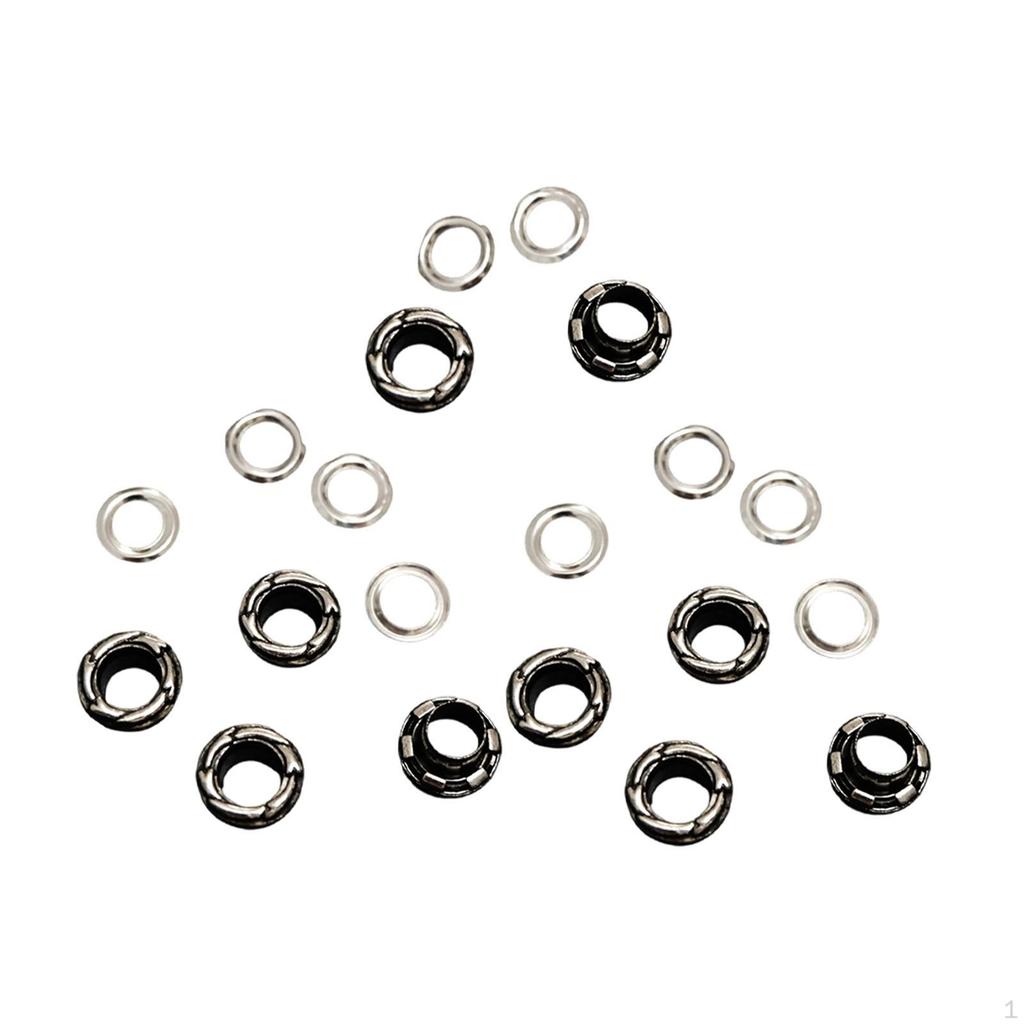 10 Eyelets with Washers – Easy-to-mount Metal Eyelet Set for Bags, Shoes, Upholstered Furniture