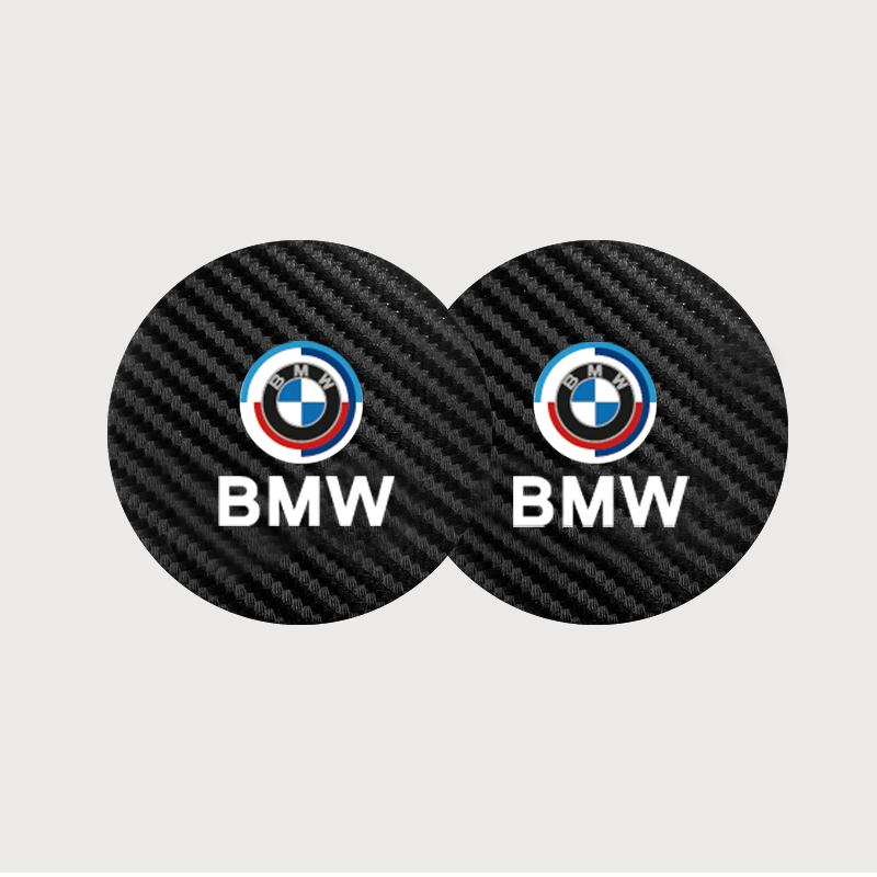 2Pcs Car Coaster Water Cup Mat Non-Slip Pad For BMW E91 E28 X3 X1 Performance F30 F40 F10 E90 F20 E46 E60 E70 E39 E36 E87 X7 E92 KS6