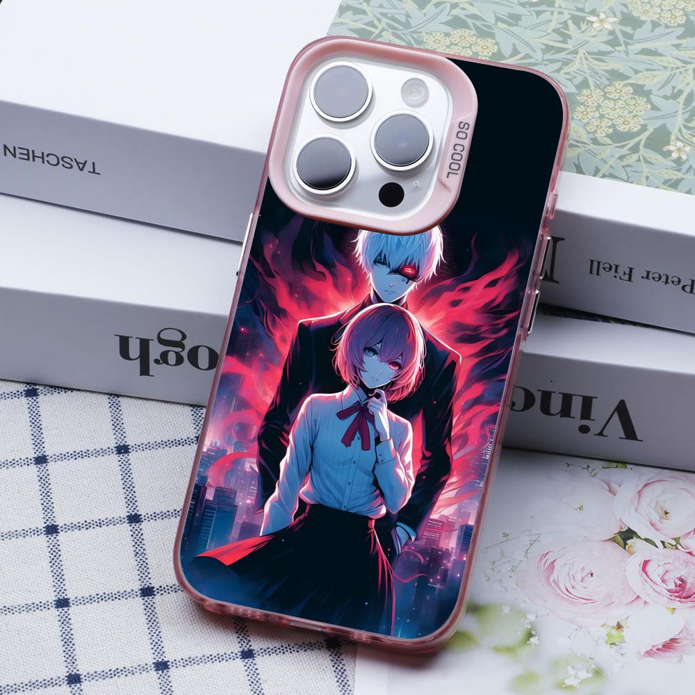 Anime Tokyo Ghoul Mobile Phone Case for iPhone 17 16 15 14 13 12 11 X XR XS 8 7 Pro Max Plus Translucent Pink Cover Cover Pretty