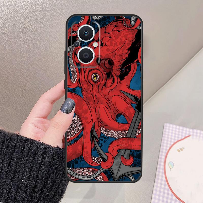 Octopus Ocean Aesthetic Funda For OPPO Reno 10 11 12 13 14 Pro 8 7 Lite 11F 12F 13F 14F OPPO Find X8 X5 X6 X9 Pro Case