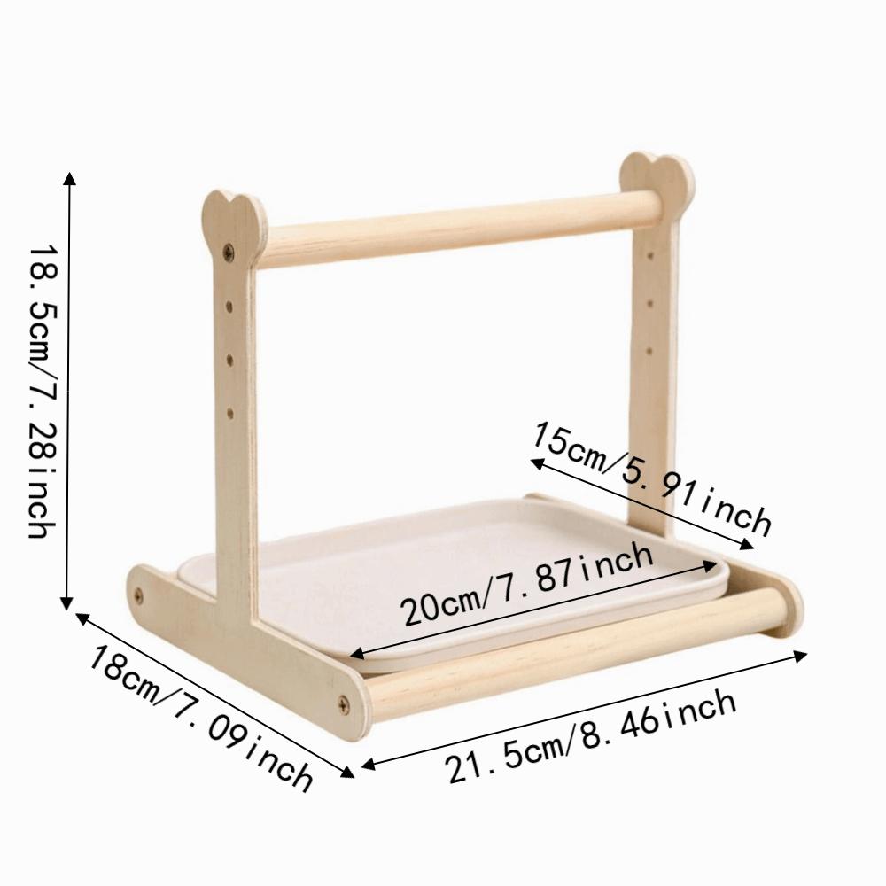 Creative Parrot Desktop Stand Interactive Wooden Parrot Stand for Small Parrots