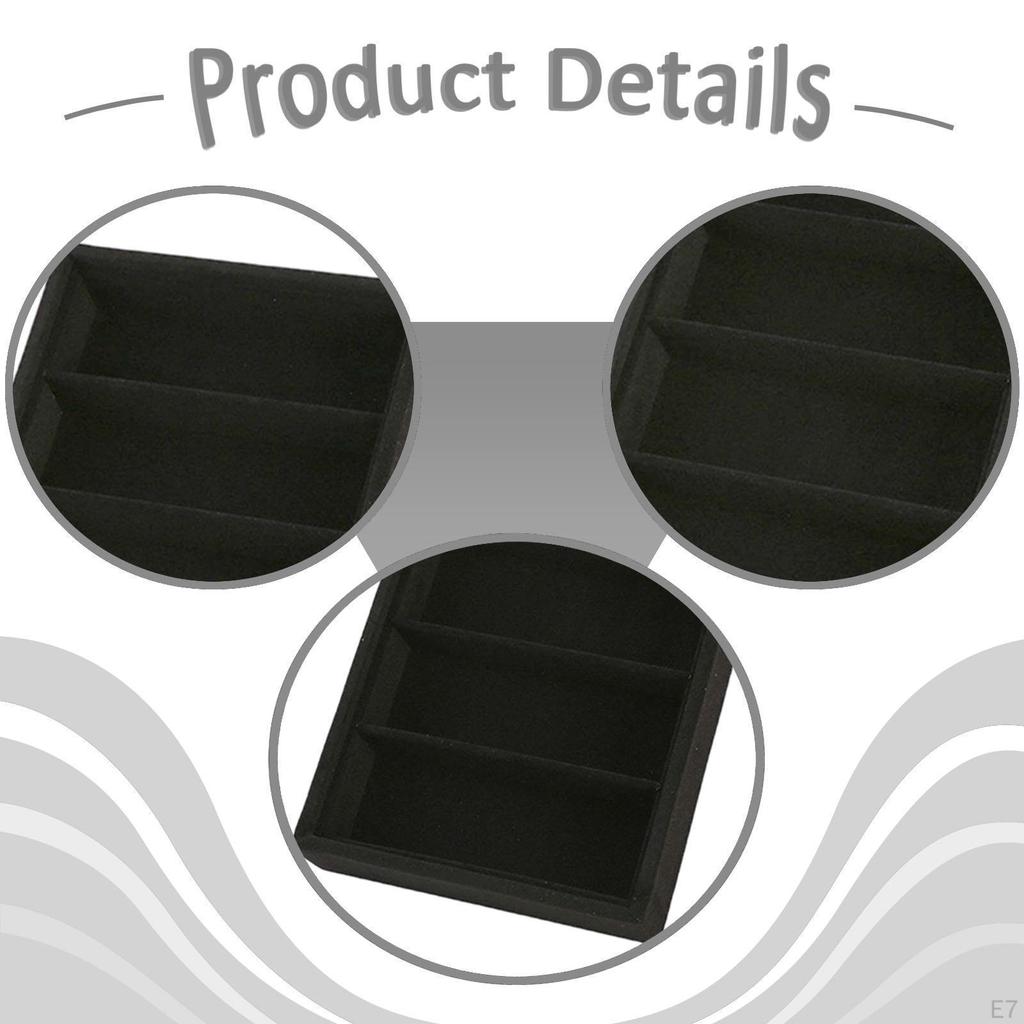 6-Compartment Eyeglass Display Tray, Portable Sunglasses Storage Box, Jewelry Box for