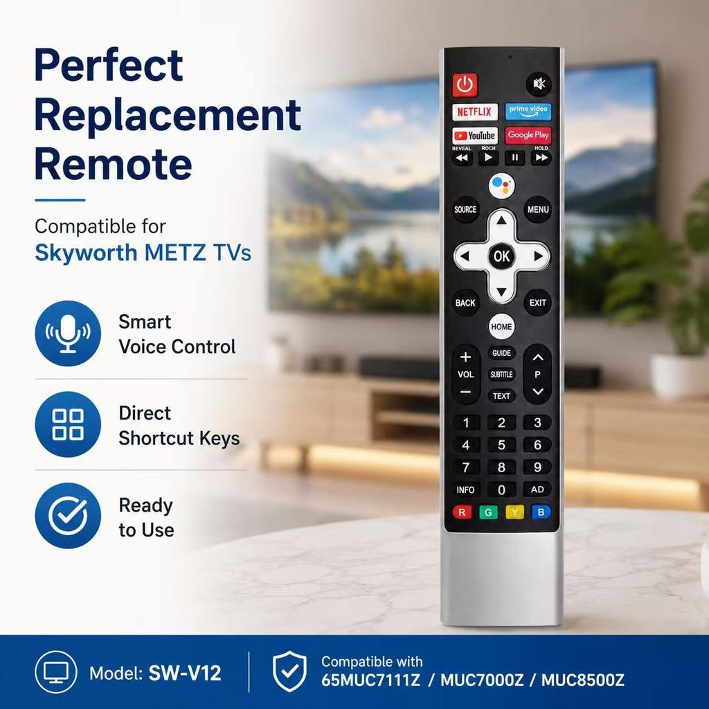 SW-V12 Voice Remote Control Replacement for Skyworth METZ 65MUC7111Z MUC7000Z MUC8500Z 3