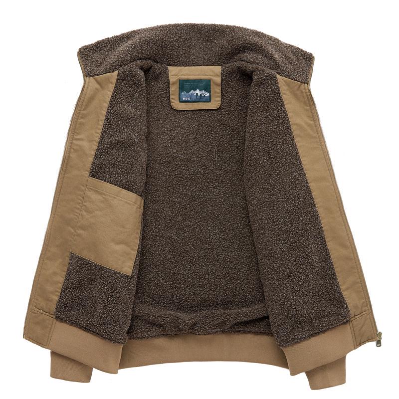 Men's Autumn/Winter Velvet-Lined Cotton Business Casual Jacket