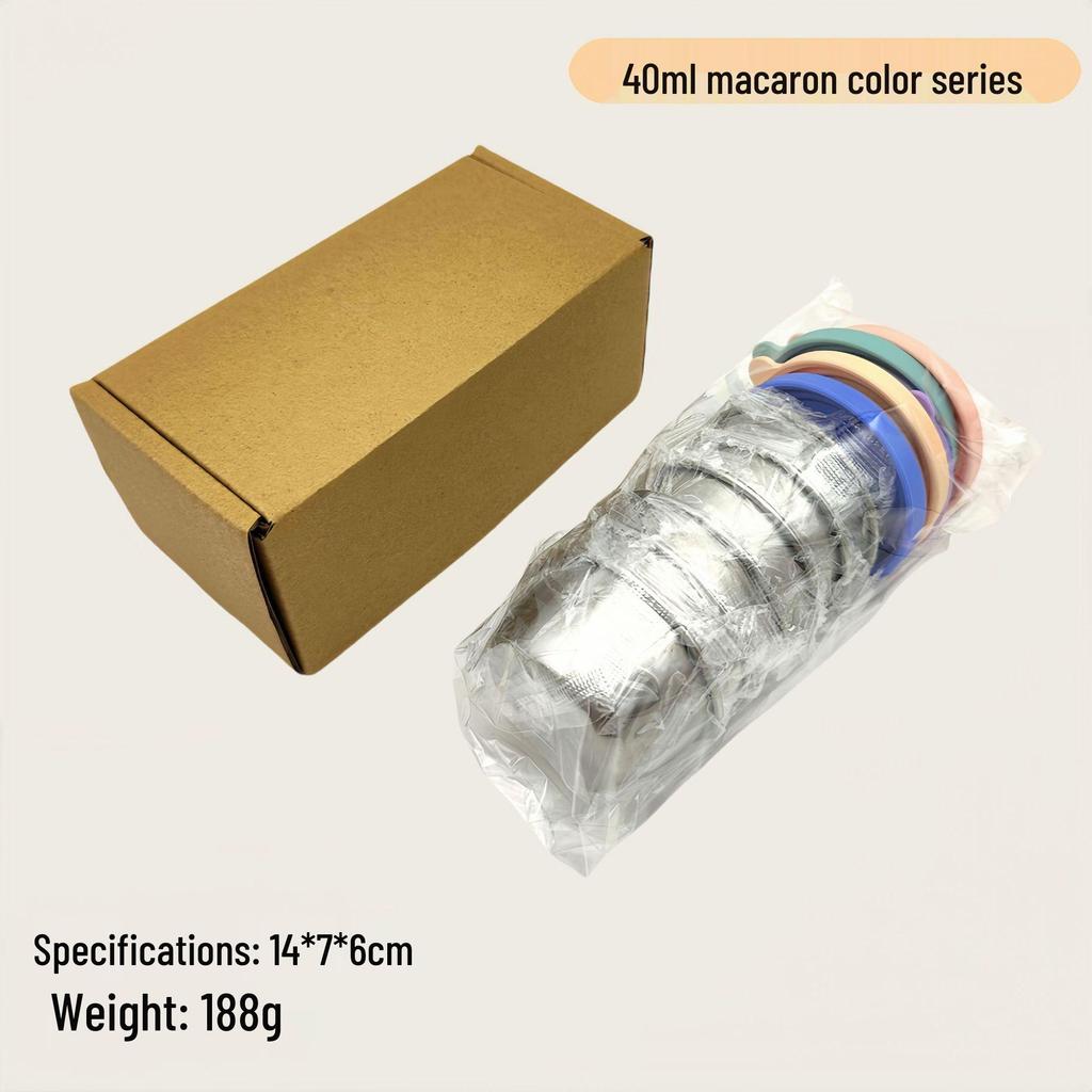 Reusable Sauce Cup with Macaron Lid - 304 Stainless Steel, 40/50/70ML, Portable Dipping or Seasoning Dish.