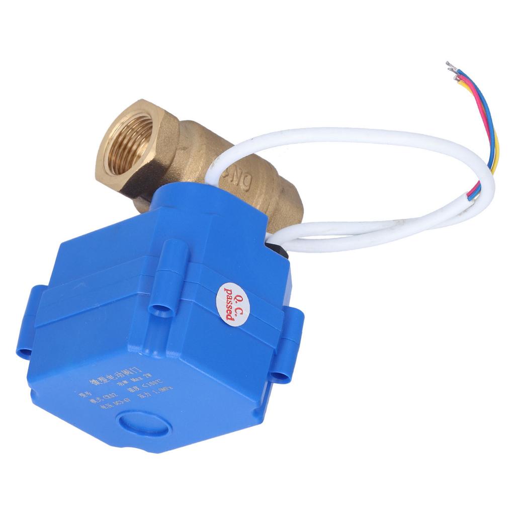 Electric Ball Valve BSP Brass Motorized 3 Wire DC3~6V Through with Switch Indication