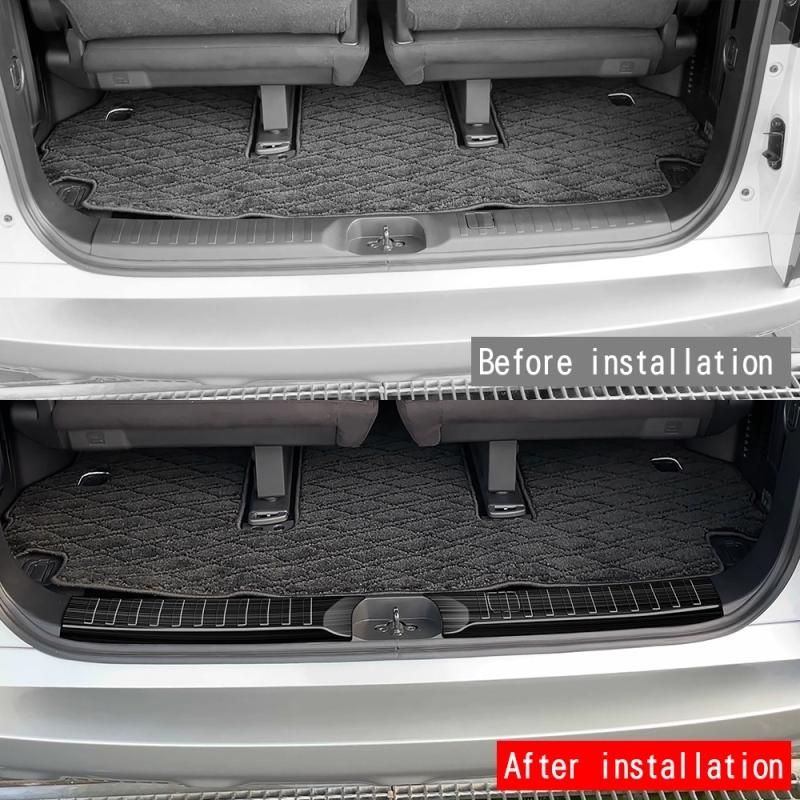 For Mitsubishi Delica D:5 D5 2024 stainless steel Built-in Rear Bumper Protector door Sill Trunk Tread Plate Accessories