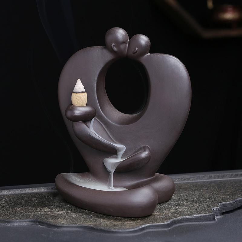 Zisha Backflow Incense Burner - Long-lasting Sandalwood and Agarwood Home Decoration.