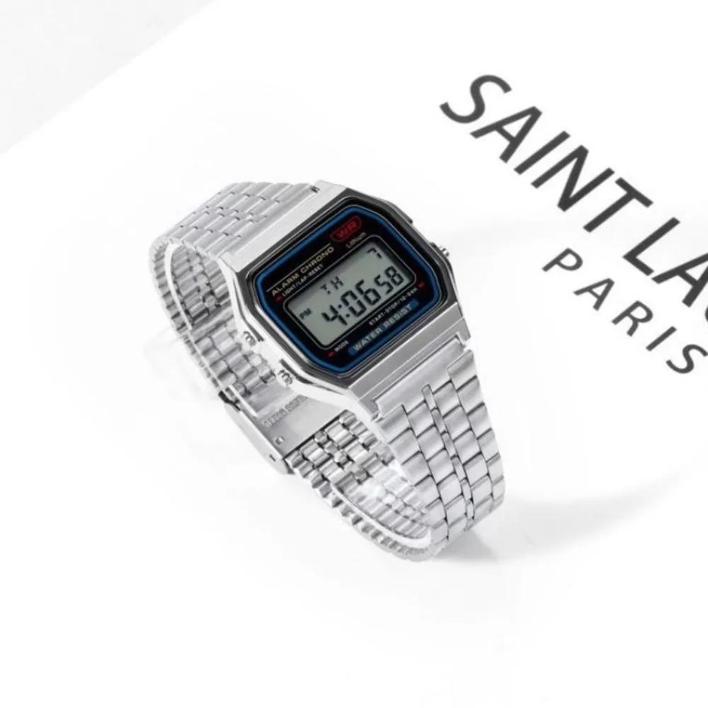Simple Retro Digital Watch Metal Wristwatch Couple Student