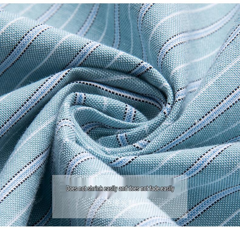 Hengyuanxiang Men's Non-Iron Striped Cotton Long-Sleeve Shirt - Spring & Autumn Casual Loose Fit