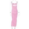 Vestito lungo da donna sexy, arricciato, senza maniche, aderente, tinta unita, estivo, da festa, con spacco sul retro, da clubwear, vestido, abiti da donna