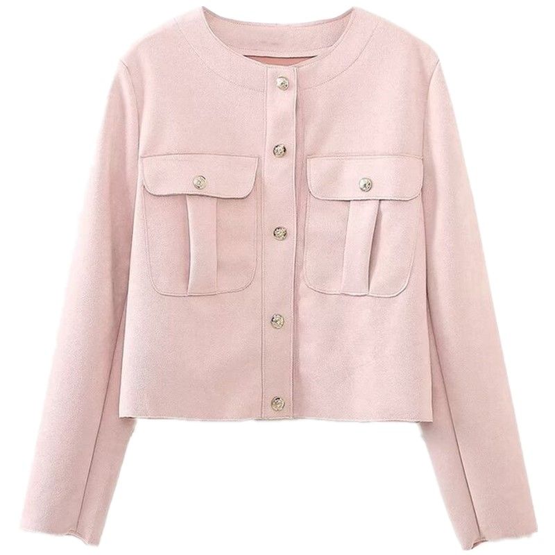 

Модный стиль Осень Новое поступление Женская розовая замшевая текстура Свободная рубашка Куртка Верхняя одежда 4968227 620 Pink M