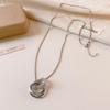 Elegant French Silver Multi-Layered Pendant Necklace for Women - Cool, Luxurious, High-End Sweater Chain