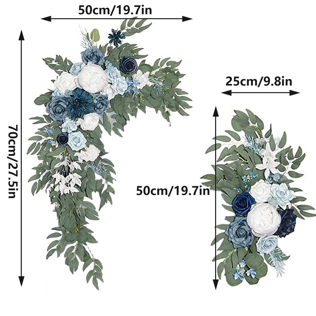 Wedding Arch Flower Kit 70x50cm 50x25cm Artificial Silk Floral Swag Indoor and Outdoor Decoration
